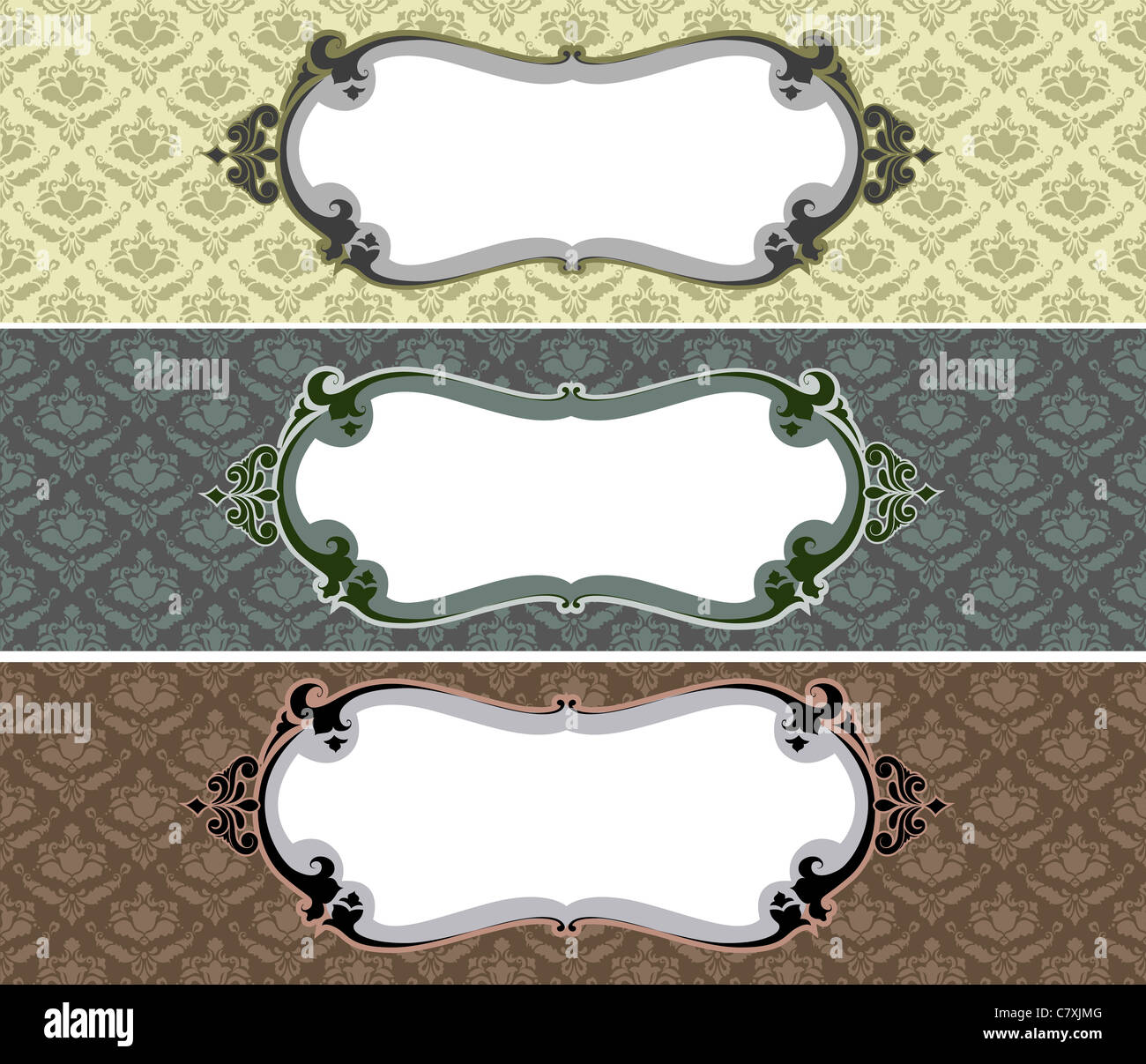 Illustrazione di un banner per il Web con un tema Retro Foto Stock