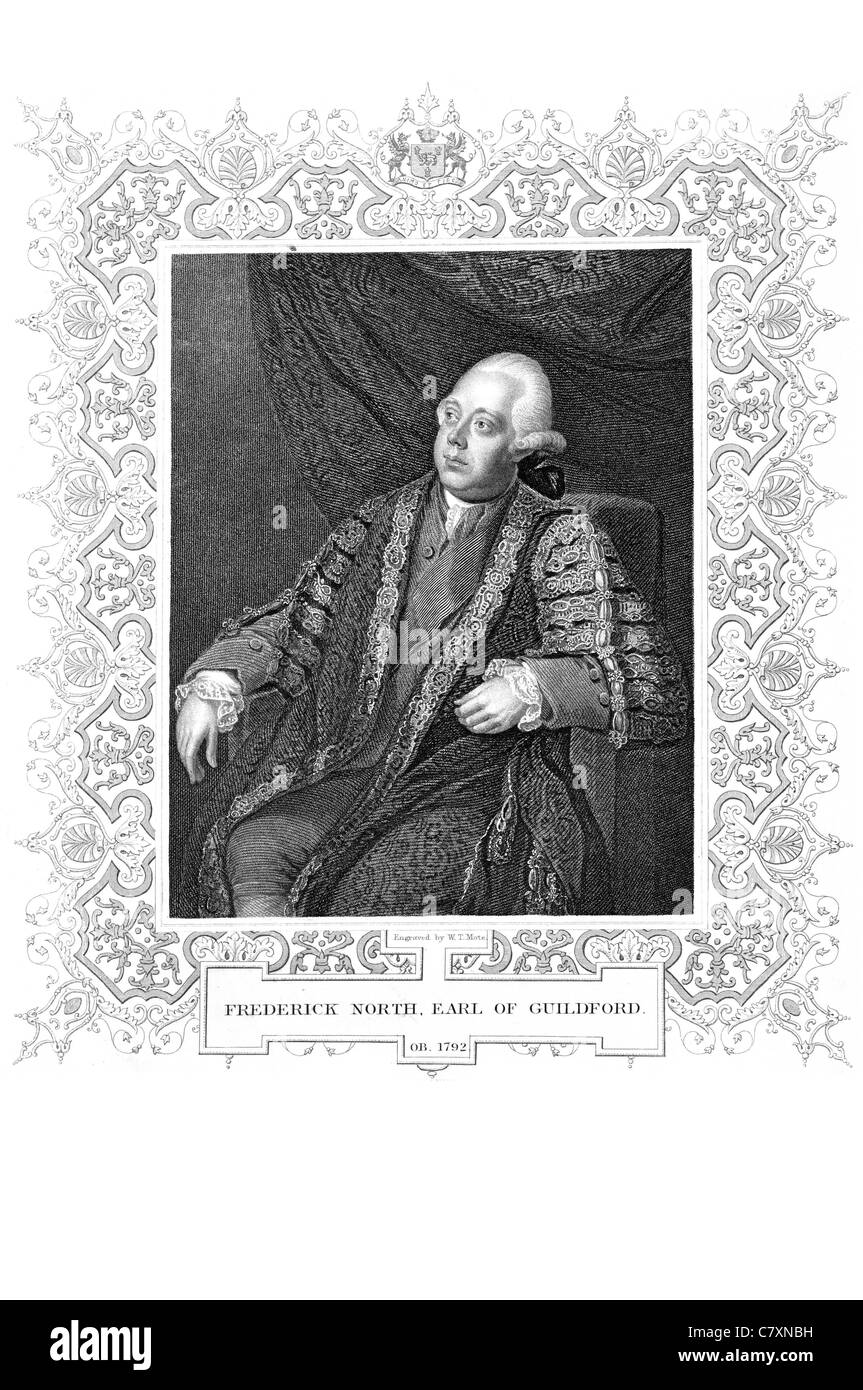Frederick Nord 2nd Earl Guilford KG PC 1732 1792 Signore Nord Primo Ministro Guerra di Indipendenza Americana Home Segretario Foto Stock