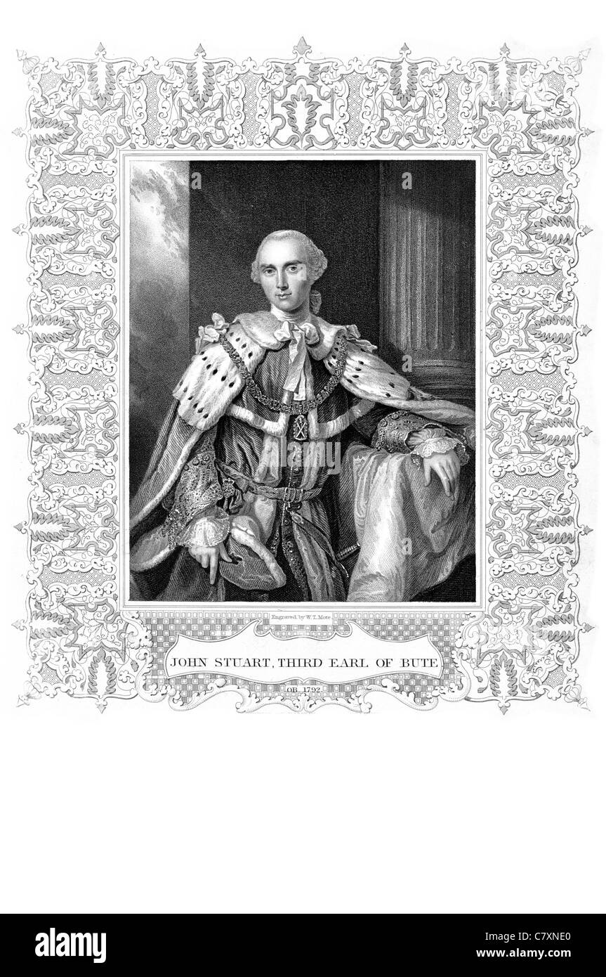 John Stuart 3a Earl of Bute 1713 1792 Signore Mount nobile scozzese di primo ministro della Gran Bretagna British Politic politica Foto Stock