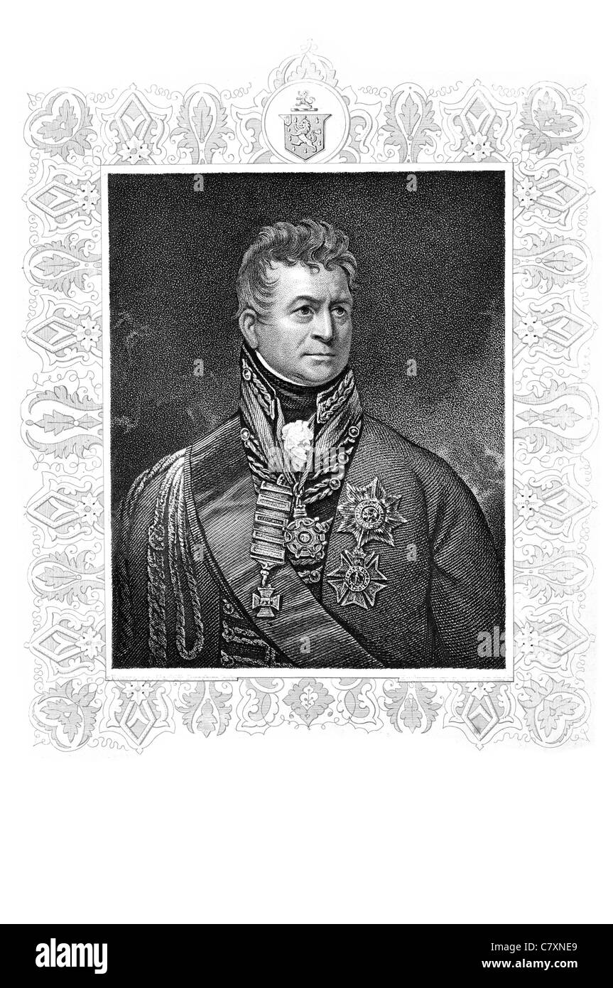 Il tenente generale Sir Thomas Picton 1758 1815 Welsh ufficiale dell'Esercito britannico rank coraggio Guerra Peninsulare, Battaglia di Waterloo il comando Foto Stock