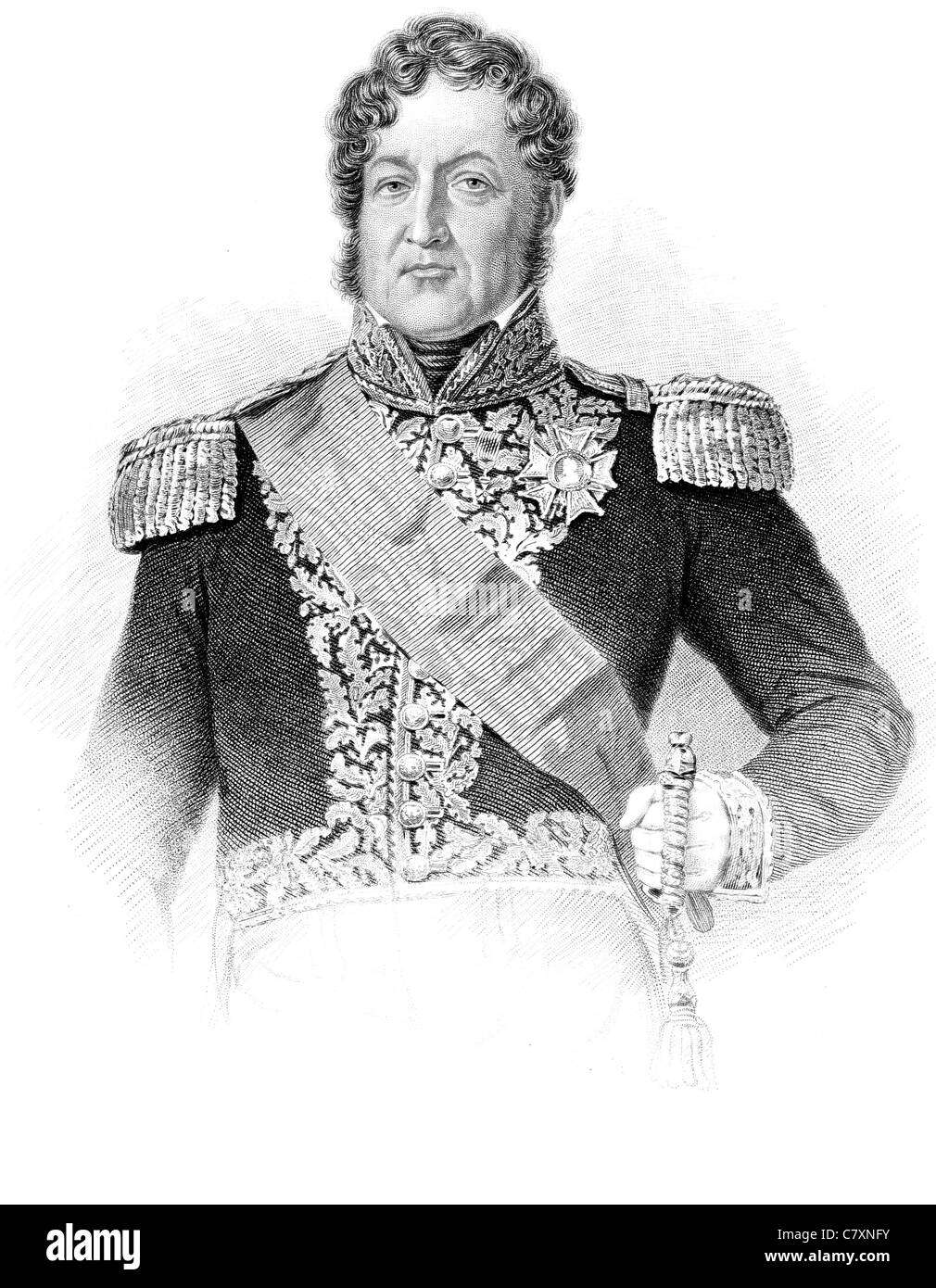 Louis Philippe I 1773 1850 Re Monarchia di Luglio esilio il colonnello reggimento dragoni re regal royal regale imperiale principesca Foto Stock