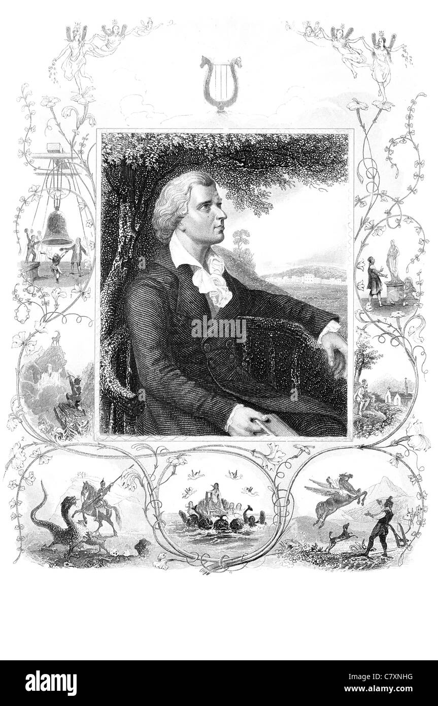 Johann Christoph Friedrich von Schiller 1759 1805 poeta tedesco filosofo drammaturgo historian estetica classicismo di Weimar Foto Stock