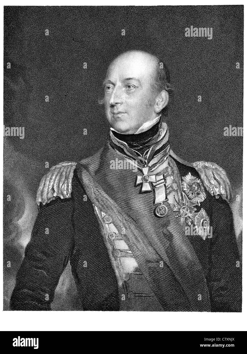 L ammiraglio sir Edward Codrington 1770 1851 ammiraglio inglese eroe della battaglia di Trafalgar Navarino forze armate militari Foto Stock