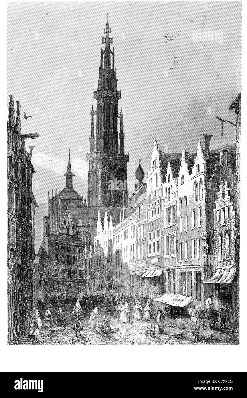 Anversa Belgio Fiandre capital markets mercato uova uovo il commercio di pollame trading produrre la vendita di prodotti vendere acquistare comprare shop shop Foto Stock