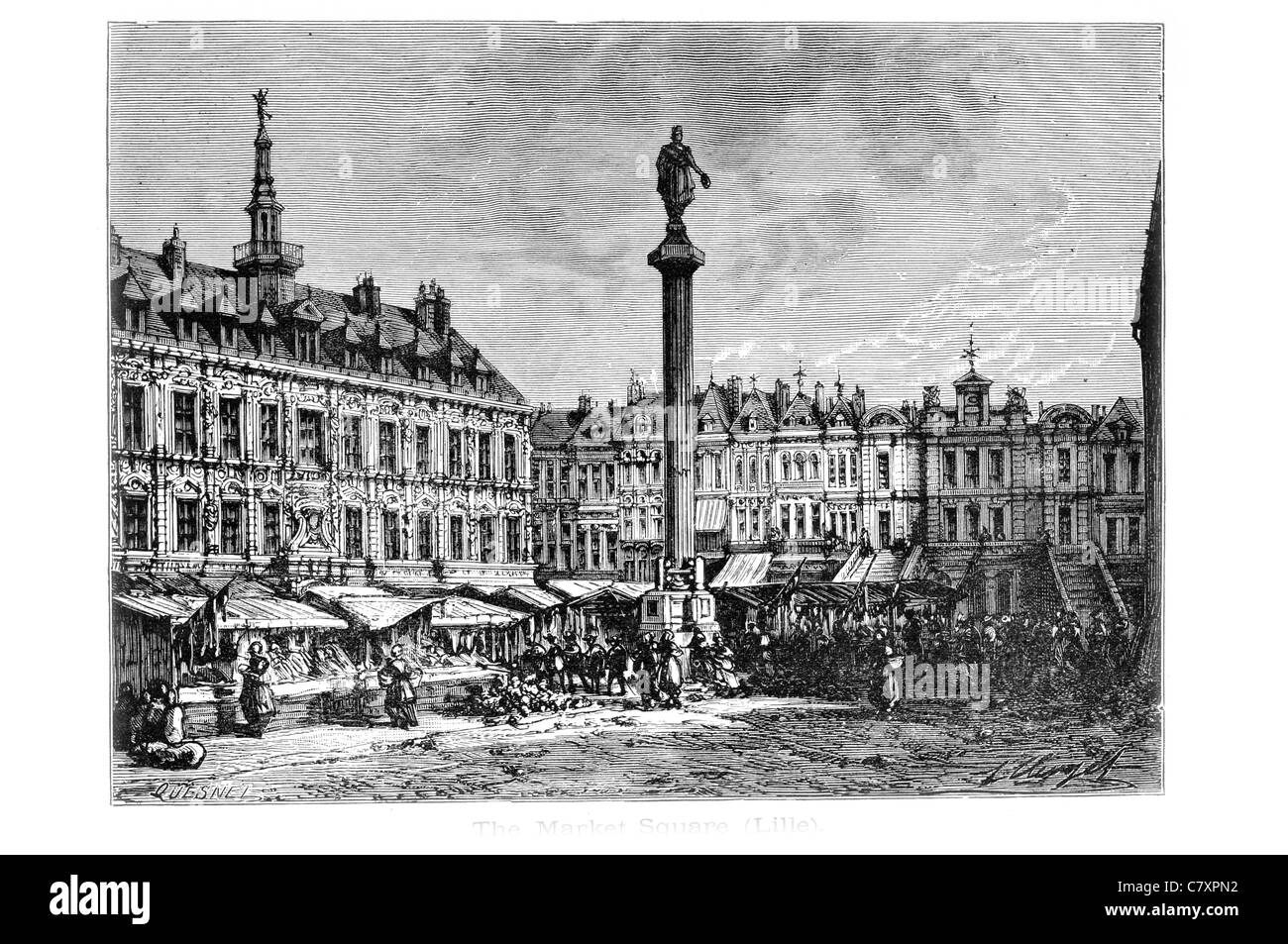 La piazza del mercato di Lille scambi commerciali di vendita acquisto vendere acquistare negozi negozio di alimentari shopping merchant generi alimentari freschi prodotti alimentari Foto Stock