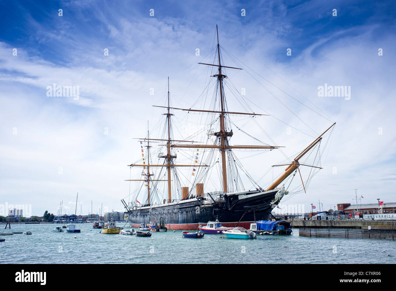 HMS Warrior nel porto di Portsmouth Foto Stock