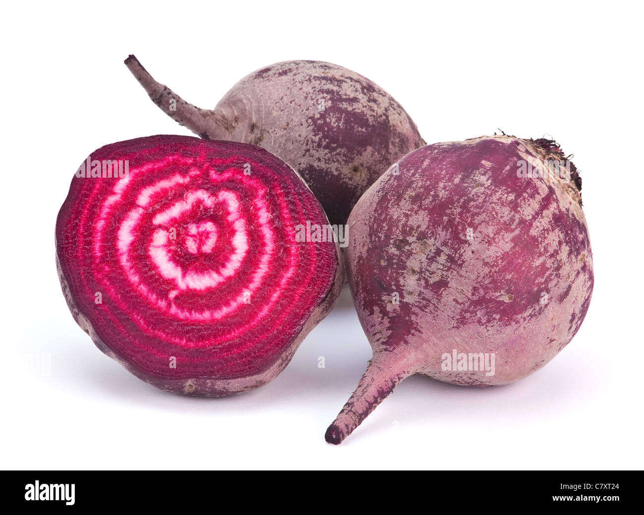 Mature bet vegetali di radice isolato su bianco Foto Stock