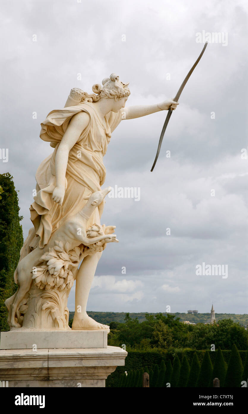 Parigi - mitologia statua da giardino del palazzo di Versailles Foto Stock