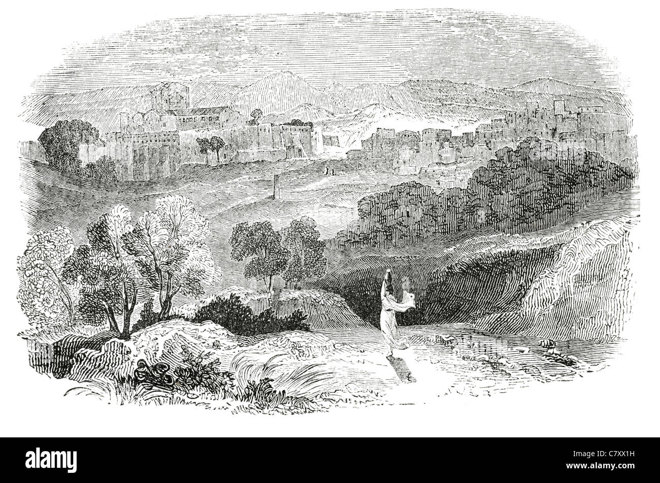 Betlemme città Palestinese PALESTINA GERUSALEMME antiche mura della città Bizantina di pareti Foto Stock