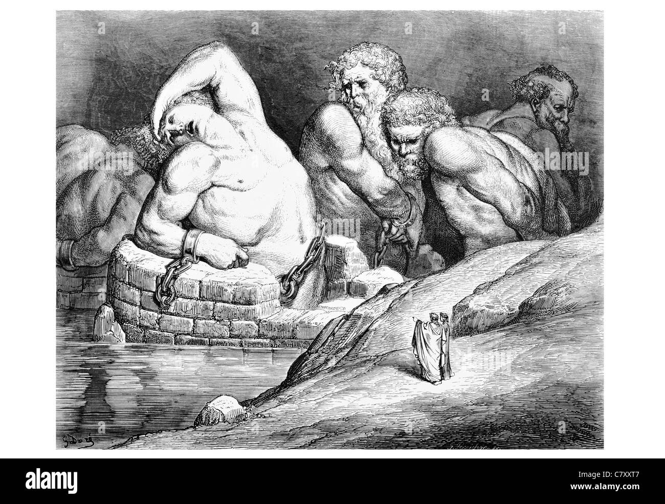 Questo fiero uno sarebbe la sua forza contro l'onnipotente Giove fare trial ammanettato incatenati catena danneggiata la tortura anima strappata giganti Foto Stock