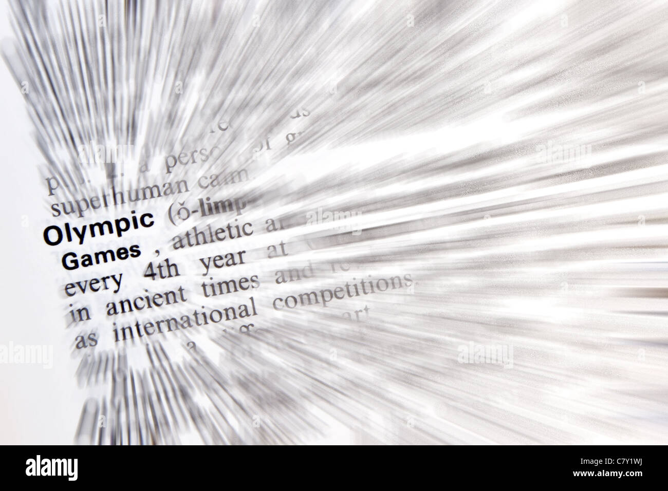 Dizionario inglese definizione di Olympic Foto Stock