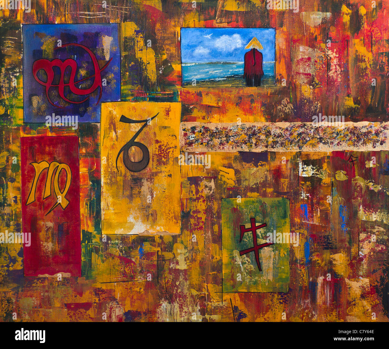 Oroscopo Cinese Pittura astratta Foto Stock