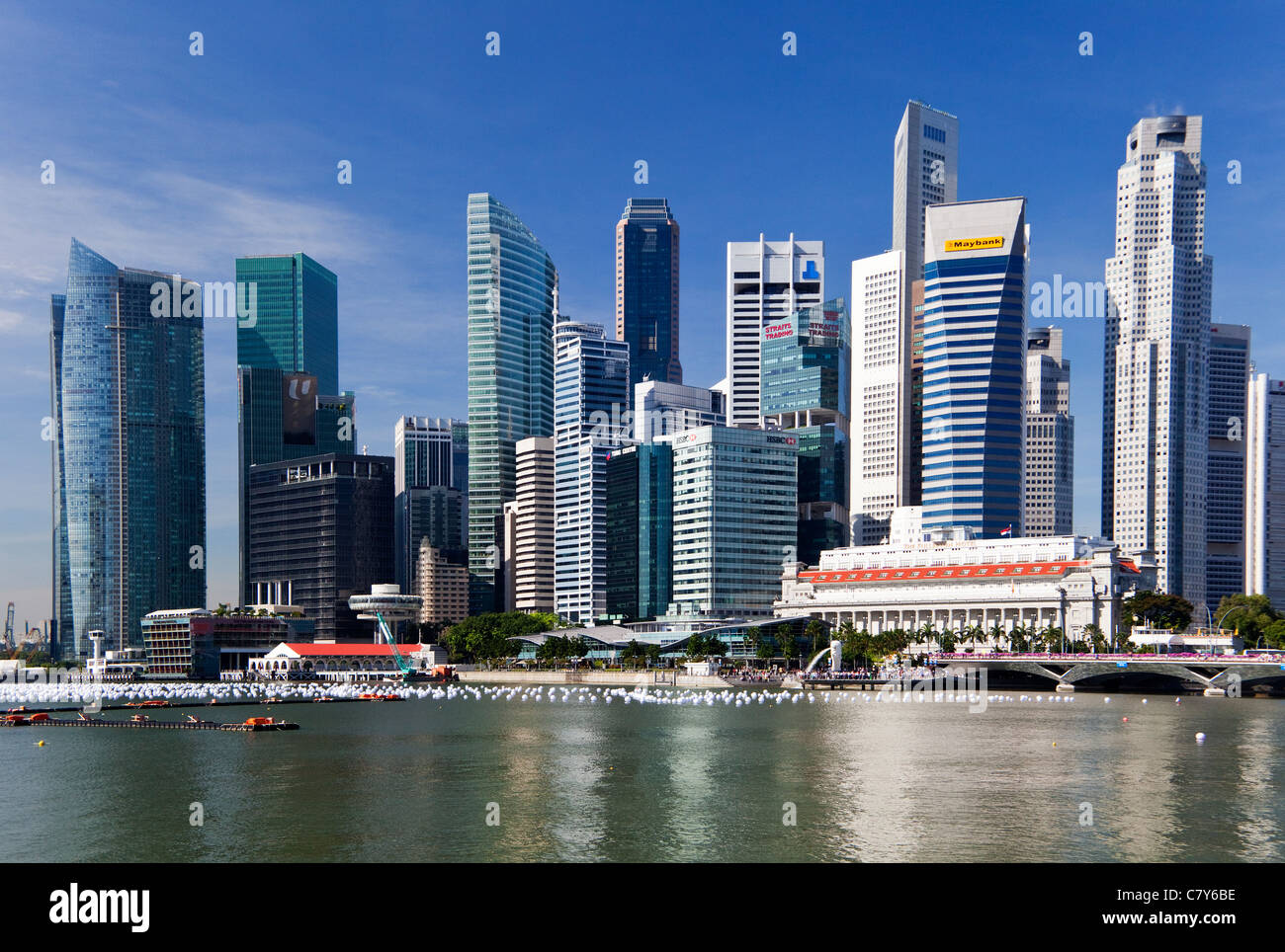 Lo skyline di Singapore Foto Stock