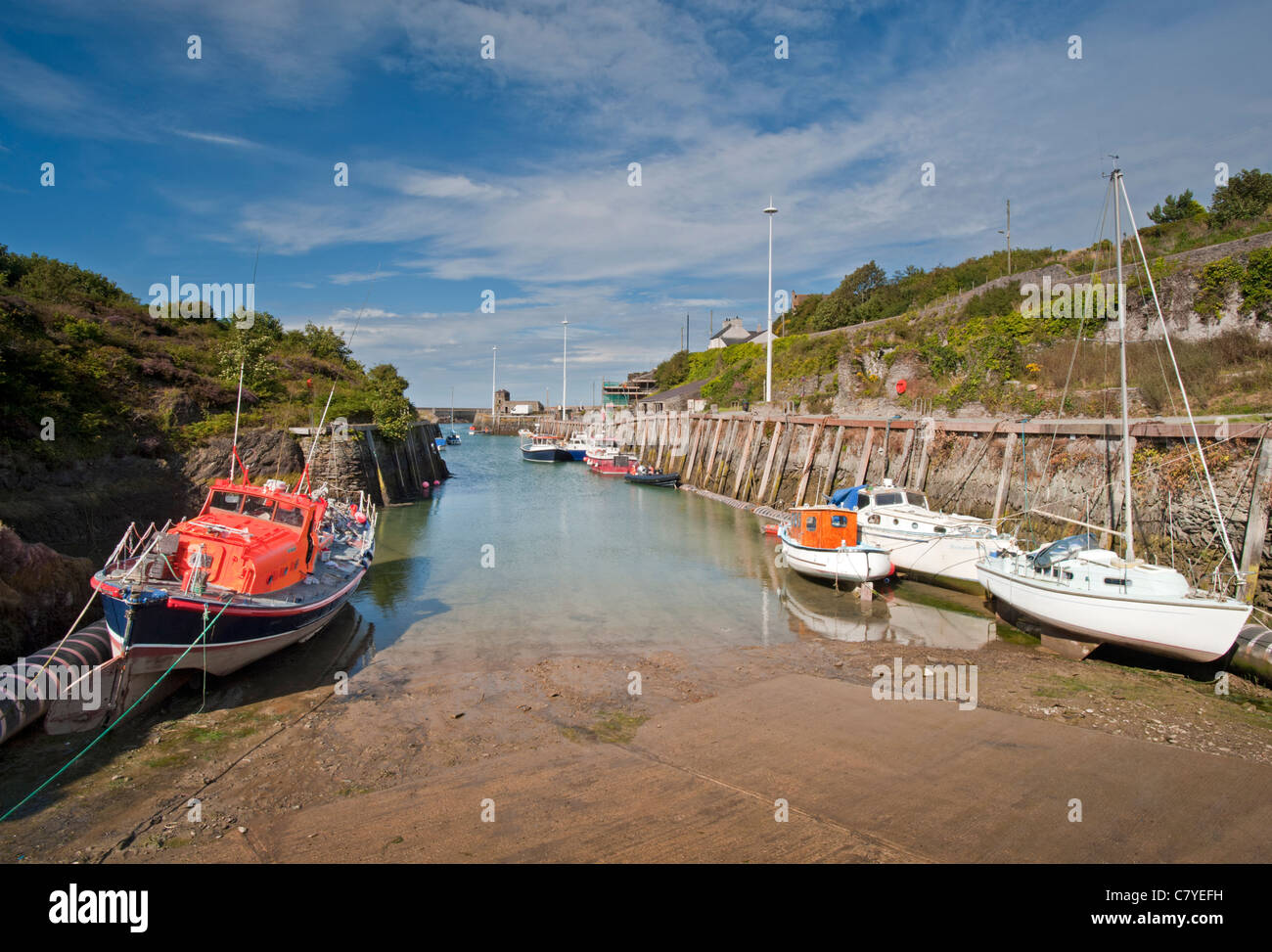 Amlwch Harbour, Amlwch, Anglesey, Galles del Nord, Regno Unito Foto Stock