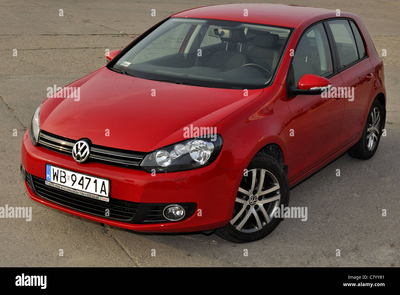 Volkswagen Golf VI 1.4 STI - il mio 2009 - Rosso metalizzato - Tedesco popolare auto compatta, segmento C, classe medio-inferiore Foto Stock