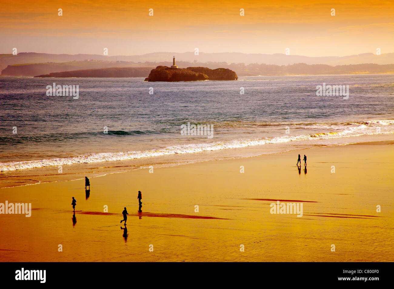 Spiaggia di Sardinero Santander Cantabria Spagna Foto Stock