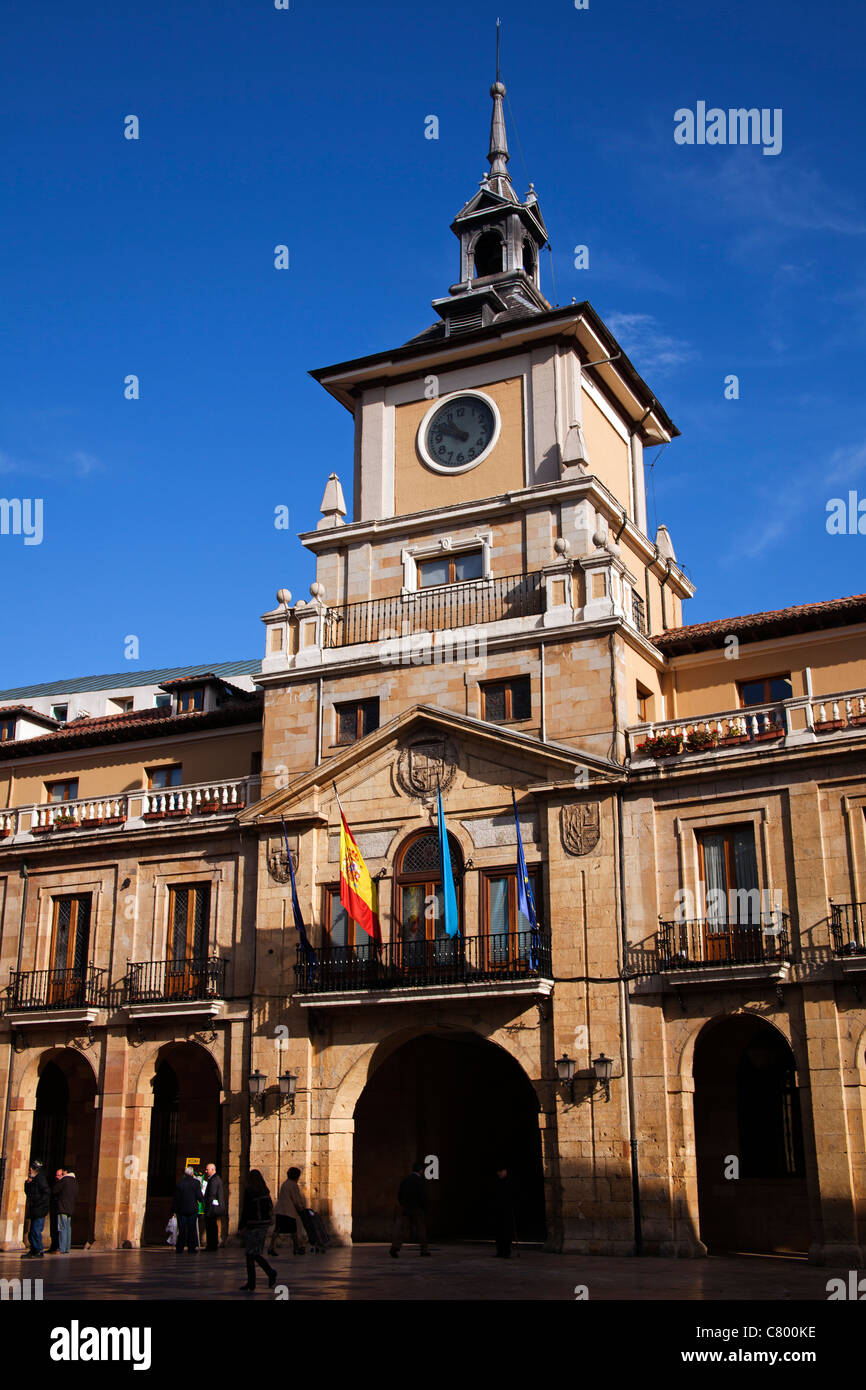 Artistico edificio storico municipio Oviedo Asturias Spagna Foto Stock