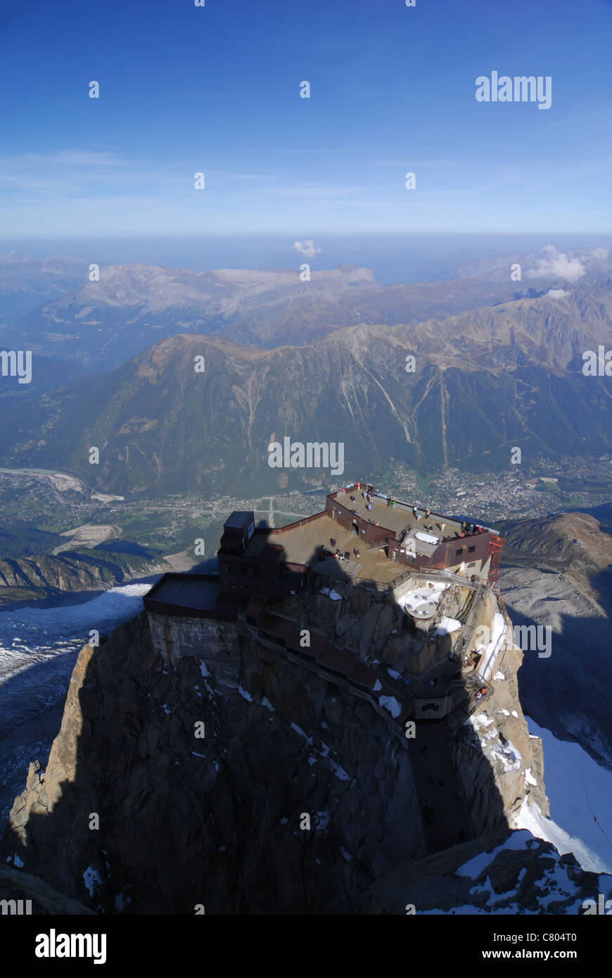 La Aguille du Midi per funivia stazione su Mt-Blanc Foto Stock