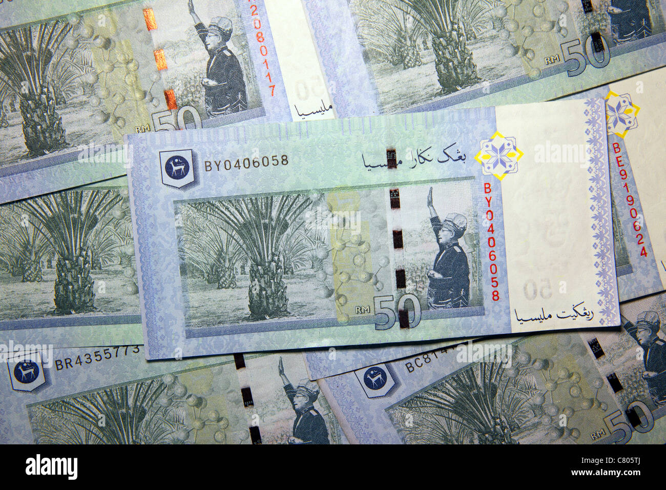 Malaysian cinquanta ringgit note, Malaysia, Asia sud-orientale, Asia Foto Stock