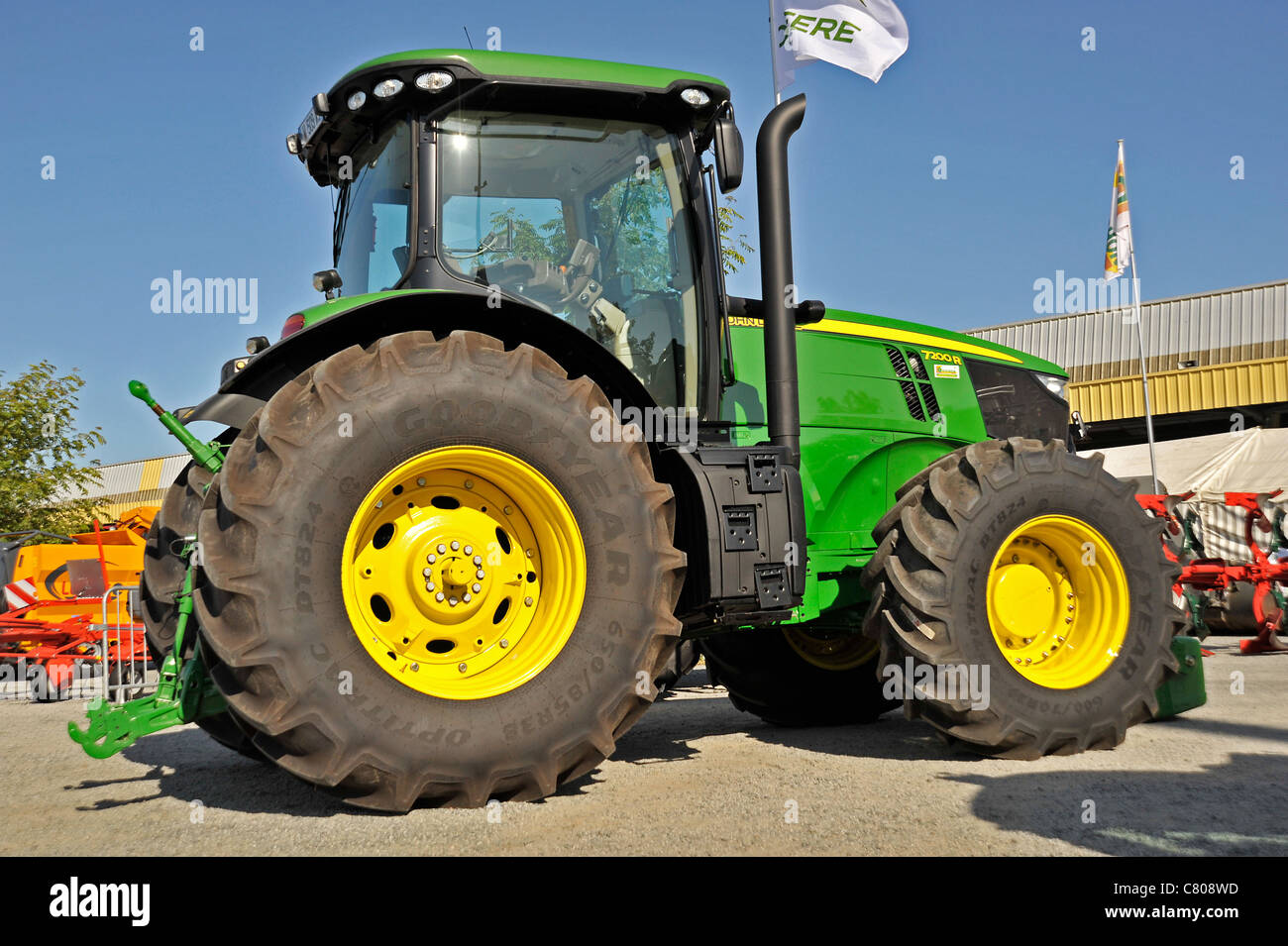 Il trattore sul display a Parthenay,Deux-Sevres,Francia. Foto Stock