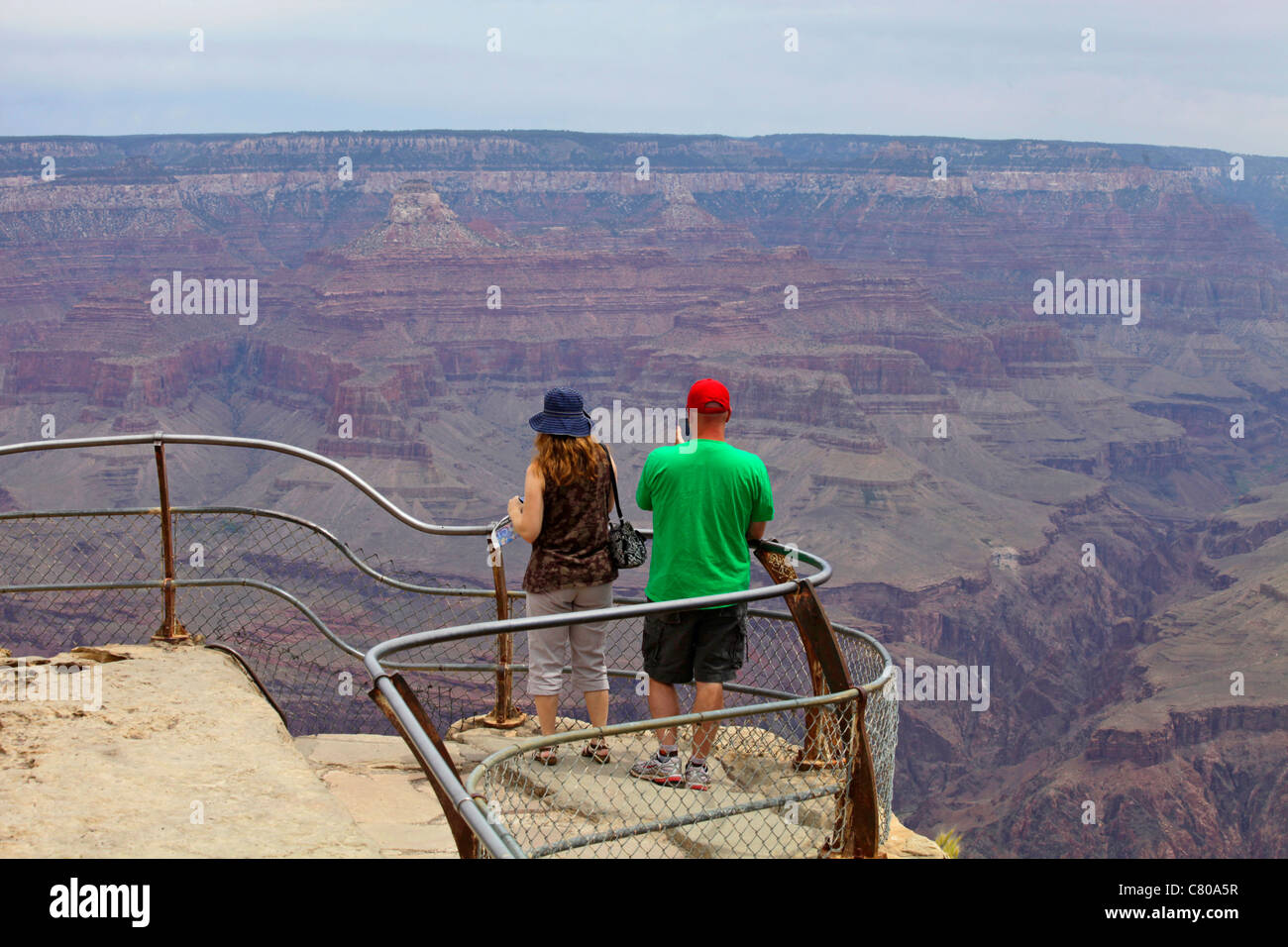 Il Grand Canyon vista orizzontale dal bordo Sud Arizona USA Foto Stock