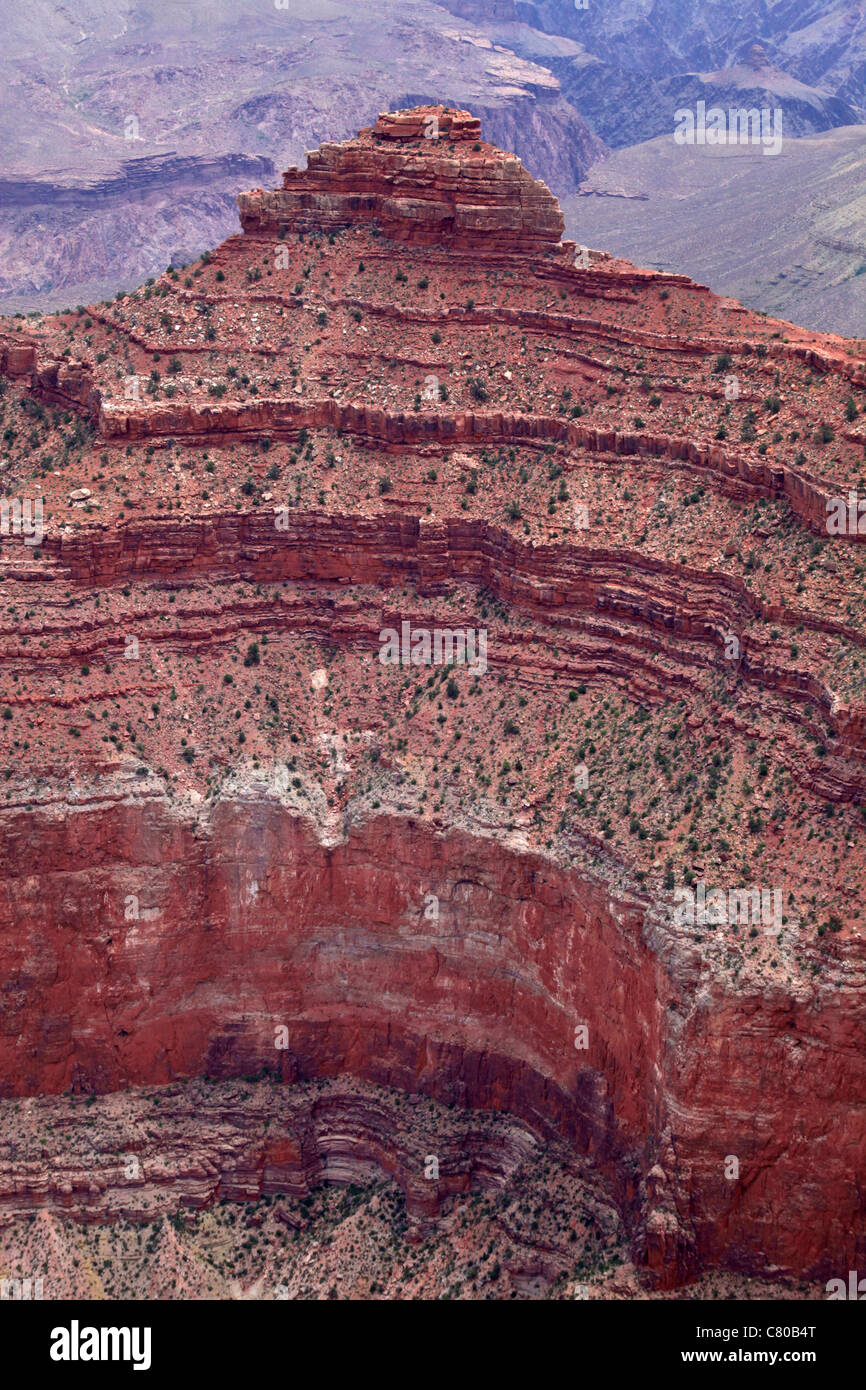 Il Grand Canyon vista orizzontale dal bordo Sud Arizona USA Foto Stock