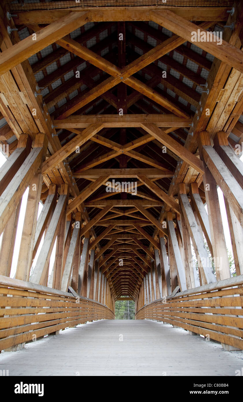 Una immagine a colori di Golden Bridge in Golden, British Columbia, un grande progetto di legno costruiti dopo un design 1806 Foto Stock Una immagine a colori di Golden Bridge in Golden, British Columbia, un grande progetto di legno costruiti dopo un design 1806 Foto Stock
