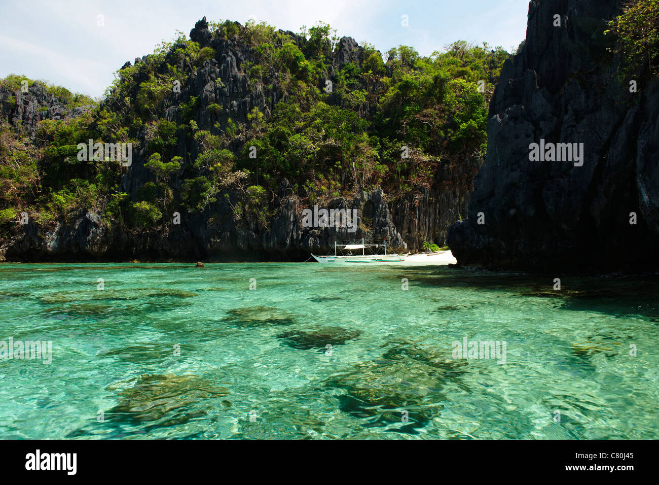 Filippine, Palawan El Nido bay, Miniloc laguna Foto Stock