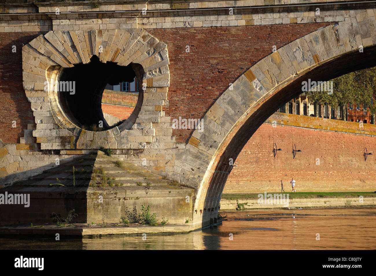 Francia, Haute-Garonne, Toulouse, Fiume Garonne, Pont Neuf Bridge Foto Stock