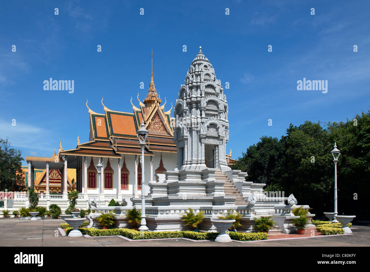 Cambogia, Phnom Penh, Royal Palace, Pagoda d'argento tempio buddista Foto Stock