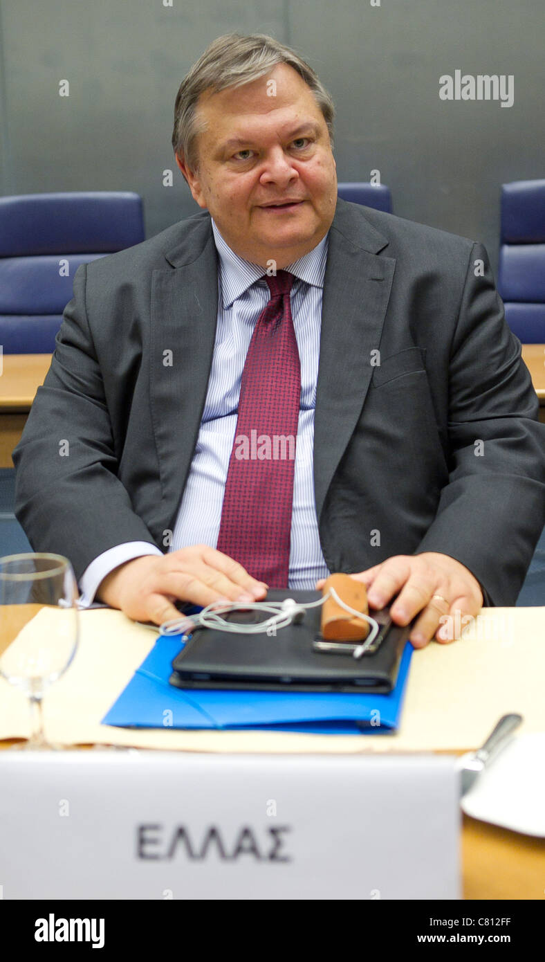 Evangelos Venizelos governo greco il ministro delle finanze della Grecia Foto Stock