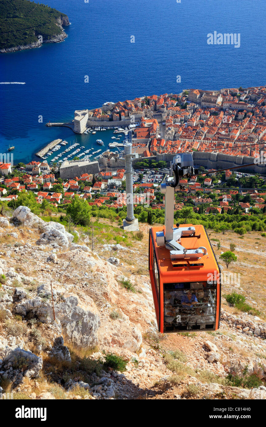 La funivia a Dubrovnik Croazia. Foto Stock