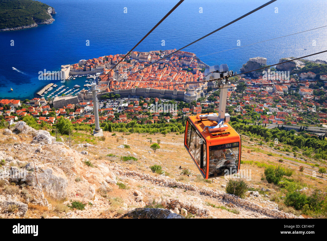 Dubrovnik, cavo auto. Foto Stock