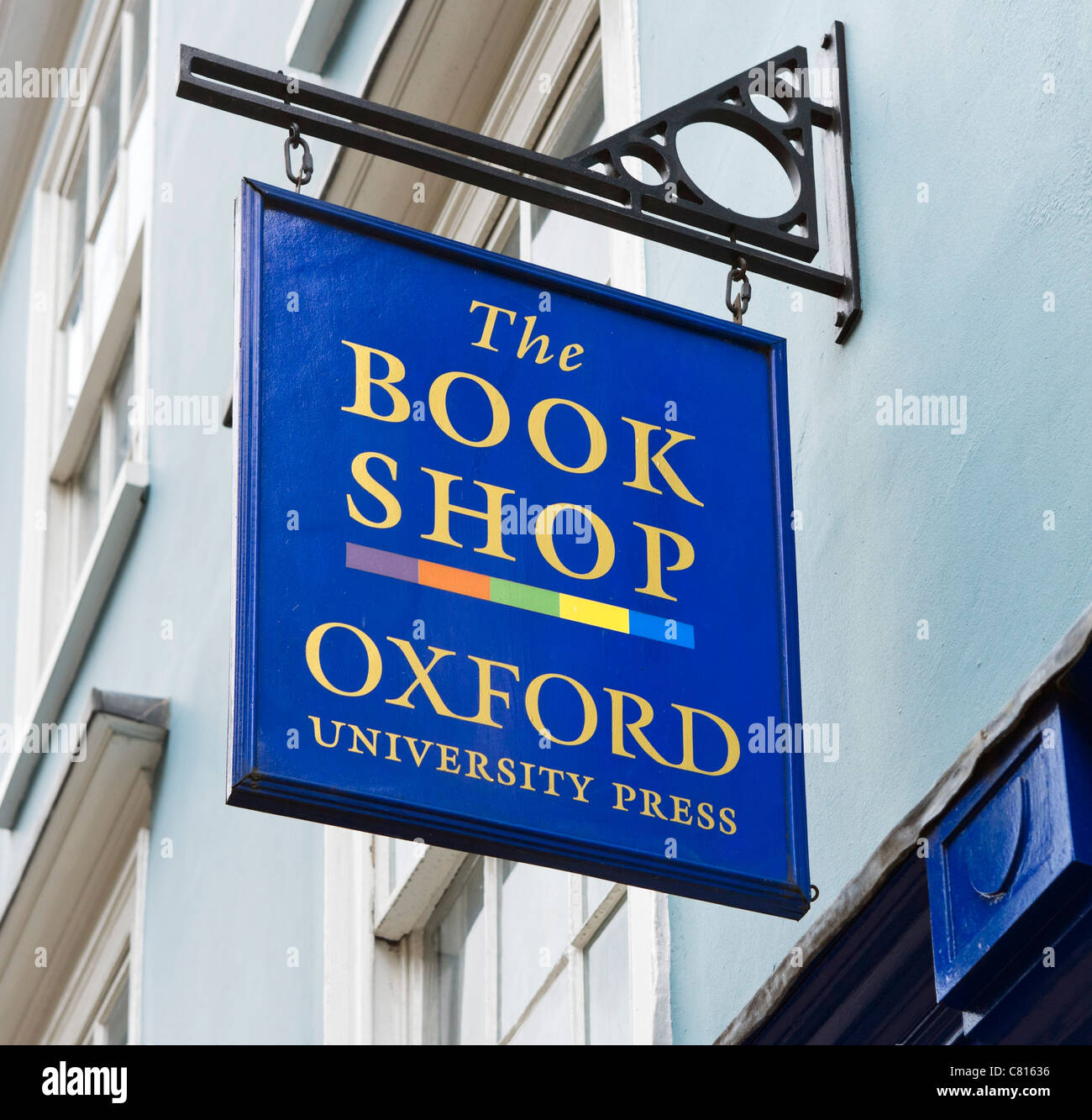 Segno per Oxford University Press Book Shop, Oxford, Oxfordshire, England, Regno Unito Foto Stock