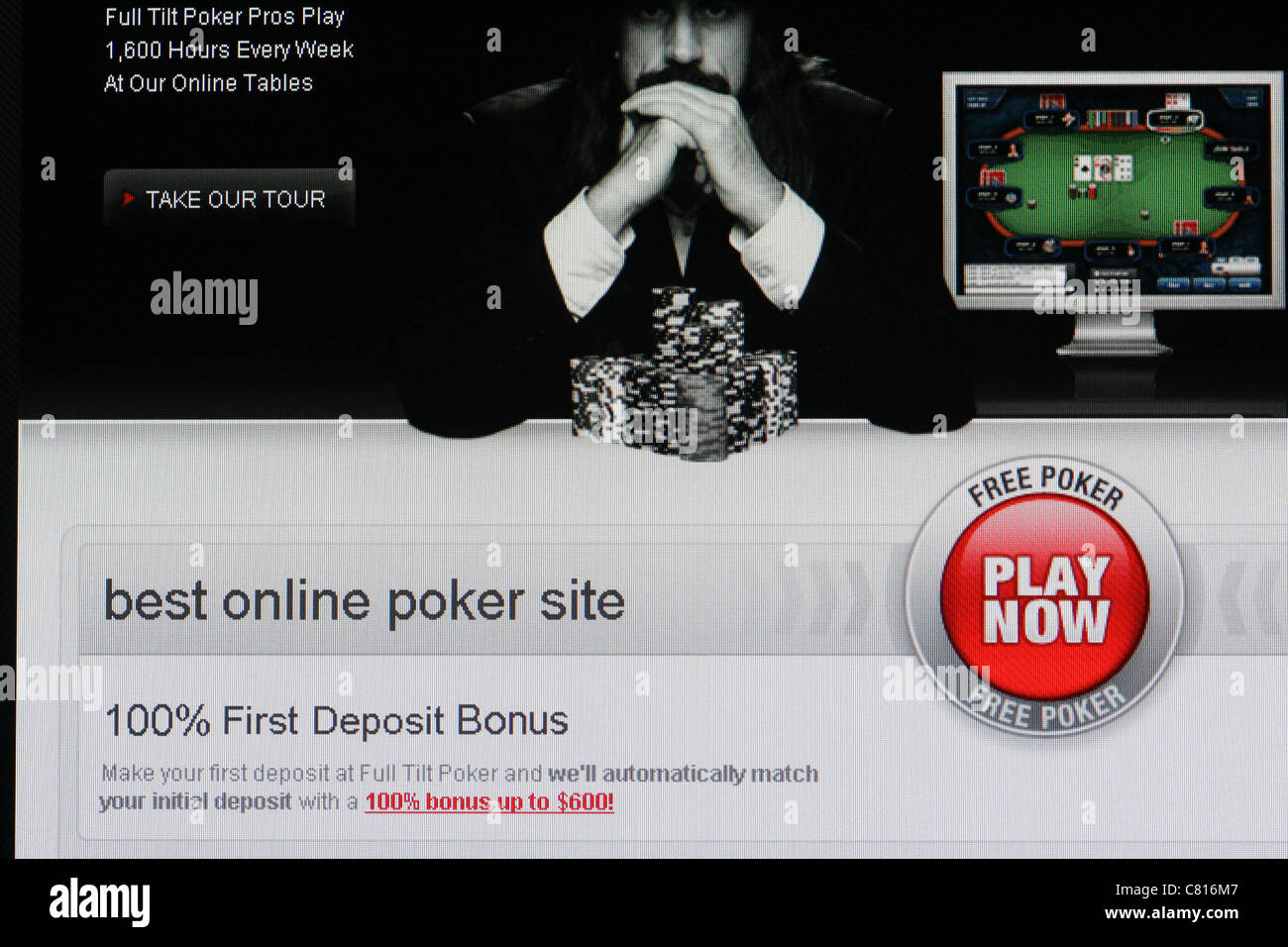 Online Poker Gambling website Foto Stock