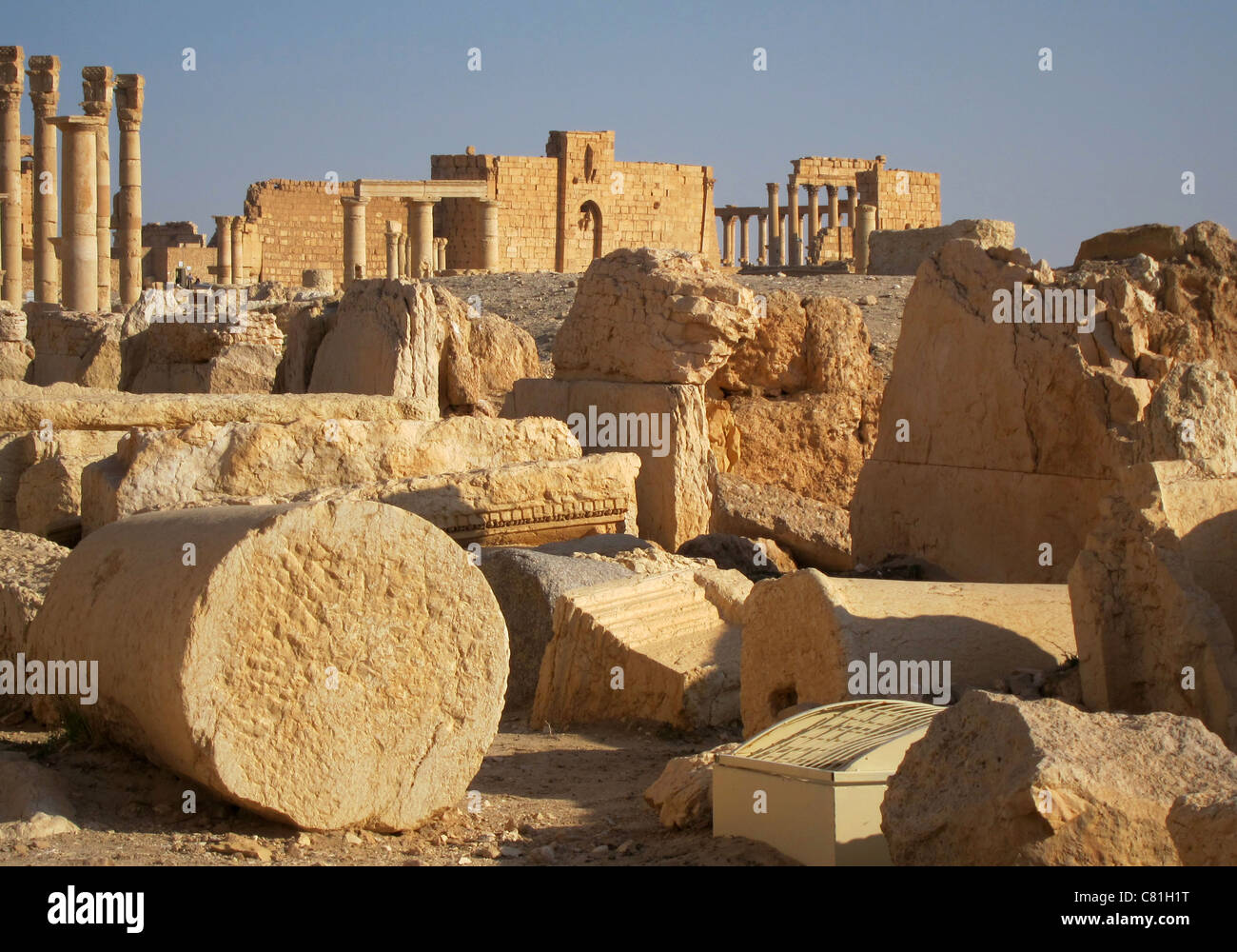 Palmyra Syrien Siria Ruinenstadt antica rovina alte Ruinen antike Stadt città antiche colonne Saeulen Foto Stock