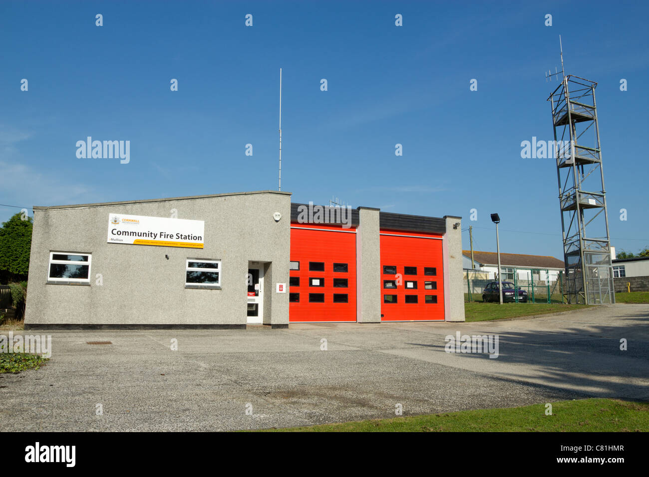 Mullion comunità la stazione dei vigili del fuoco in Cornwall Inghilterra. Foto Stock