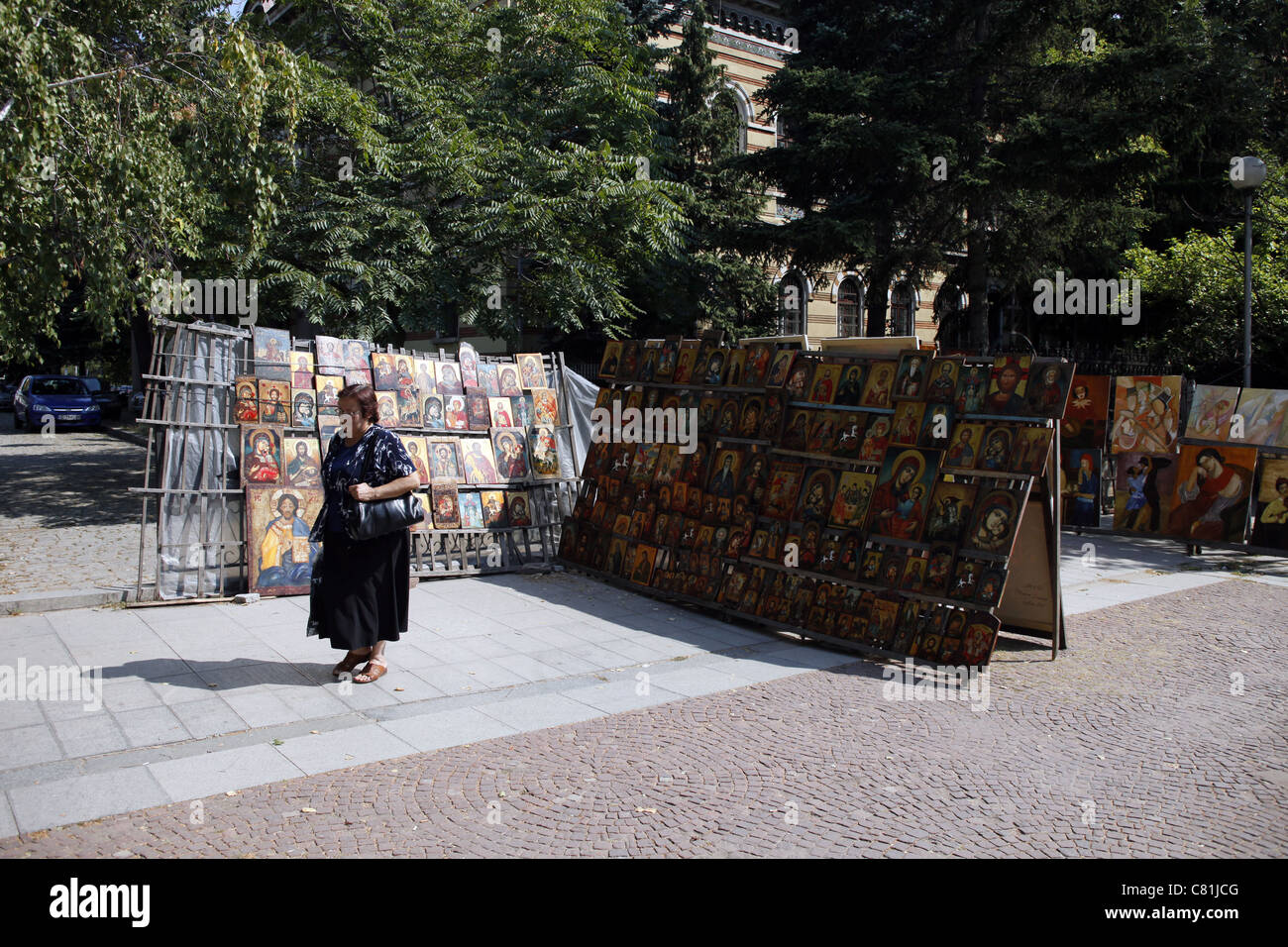 Dipinti di soggetto religioso & ARTWORK ALEXANDER NEVSKI PIAZZA MERCATO DELLE PULCI 31 Agosto 2011 Foto Stock