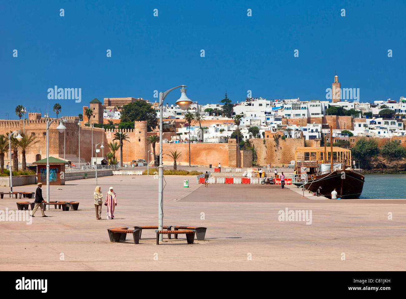 Il Marocco, Rabat, Riverbank di Bou Regreg River Foto Stock