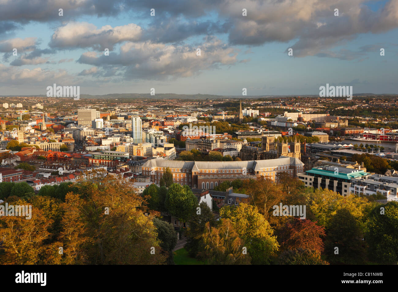Città di Bristol da Cabots torre in autunno. Bristol. In Inghilterra. Regno Unito. Foto Stock