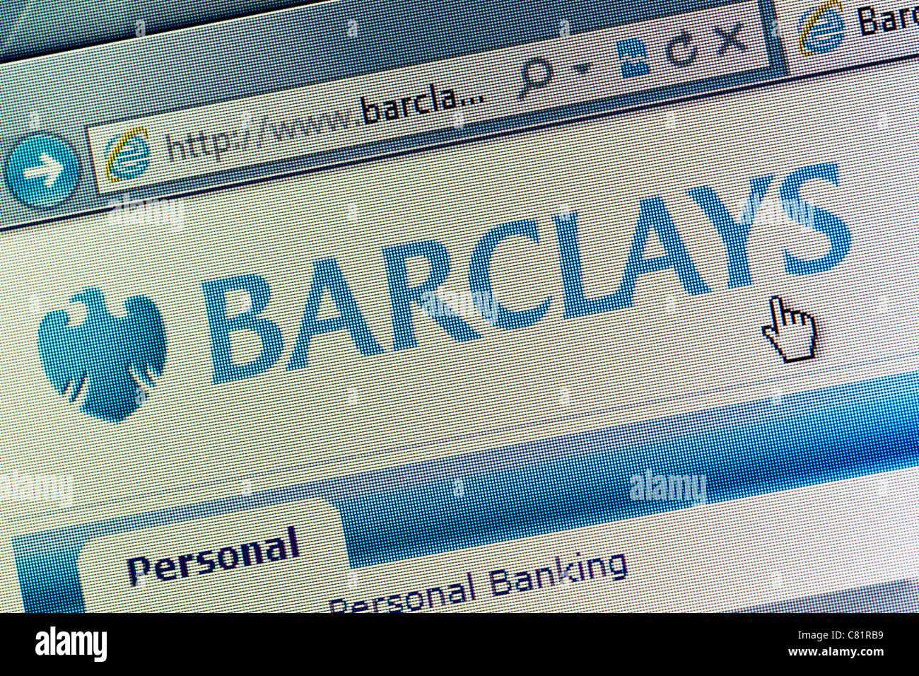 Barclays Bank logo e sito web close up Foto Stock
