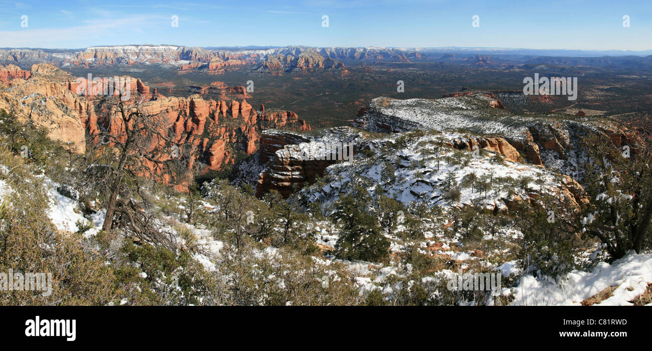 Panorama invernale del Bear Mountain area vicino a Sedona Foto Stock