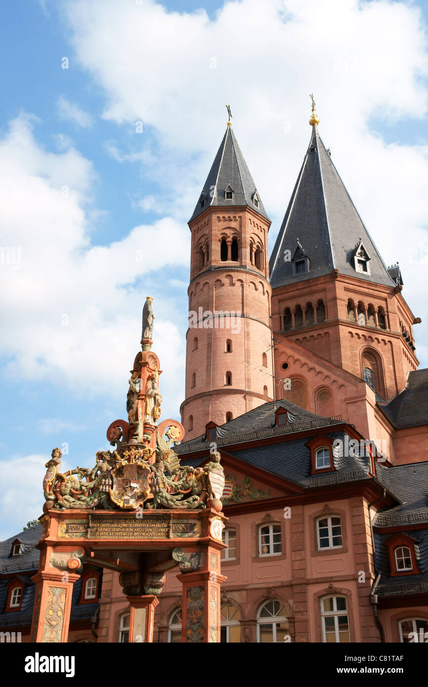 San Martin's Cathedral in Mainz, Germania Foto Stock