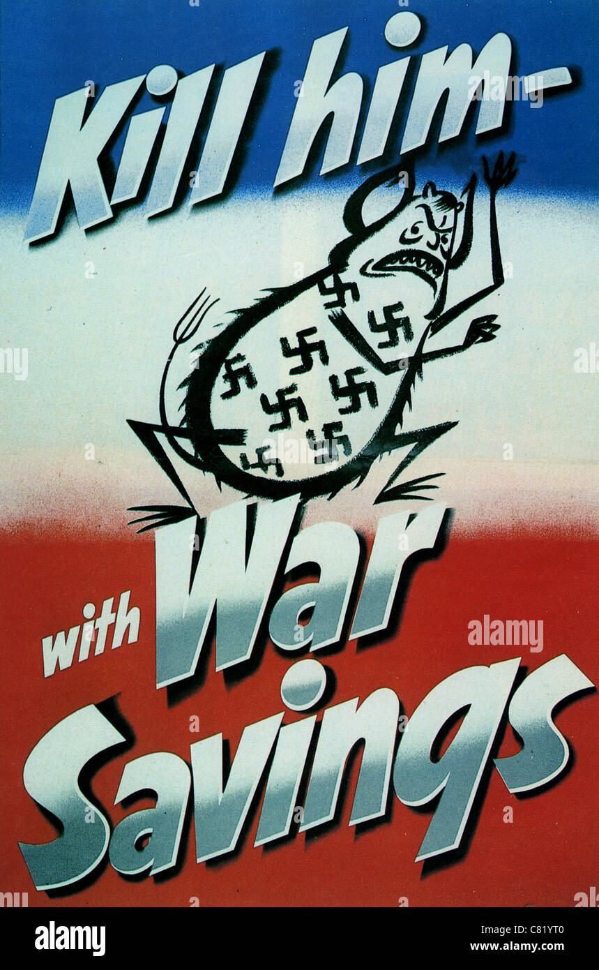 Ucciderlo con risparmio di guerra British WW2 poster Foto Stock