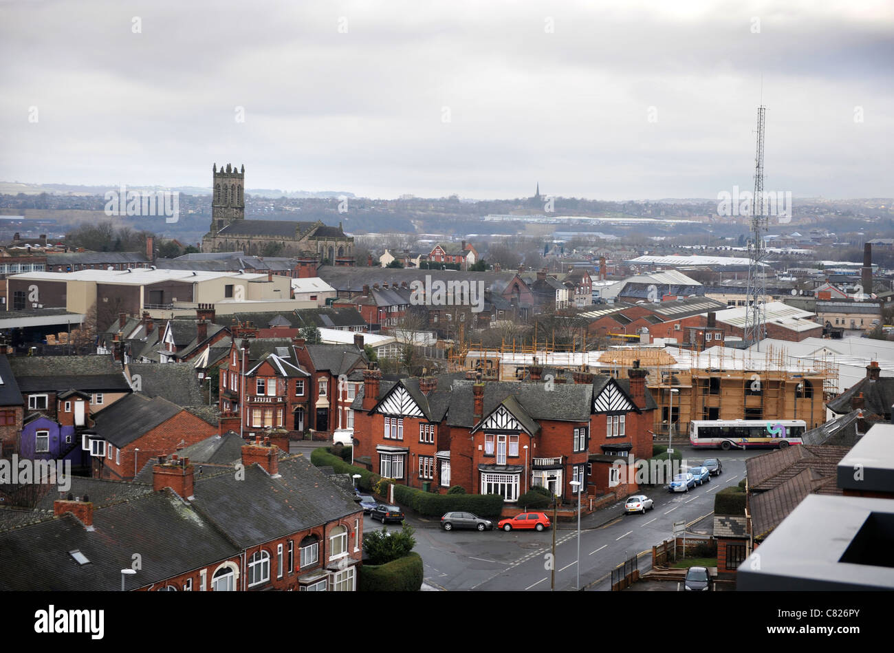 Vista generale di Stoke-on-Trent in Staffordshire REGNO UNITO Foto Stock