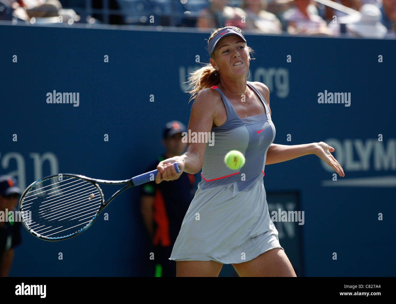 Maria Sharapova della Russia in azione a US Open 2011 Foto Stock