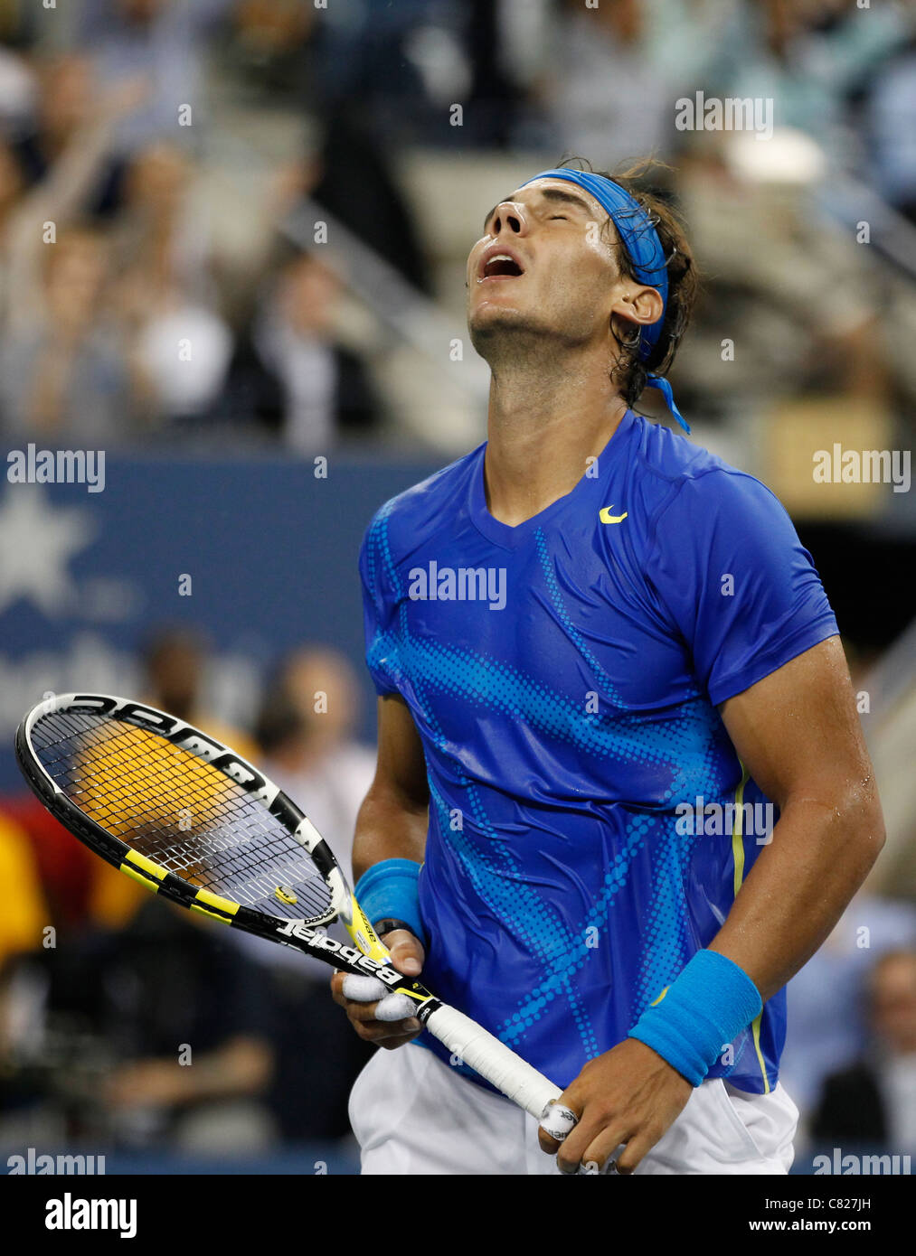 Rafael Nadal di Spagna in azione a US Open 2011 Foto Stock