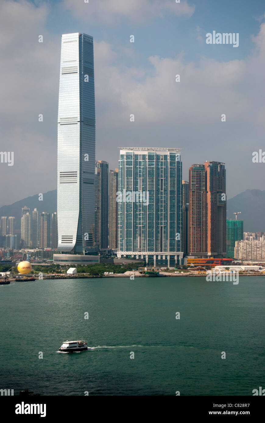 Kowloon e Victoria Harbour, Hong Kong Foto Stock