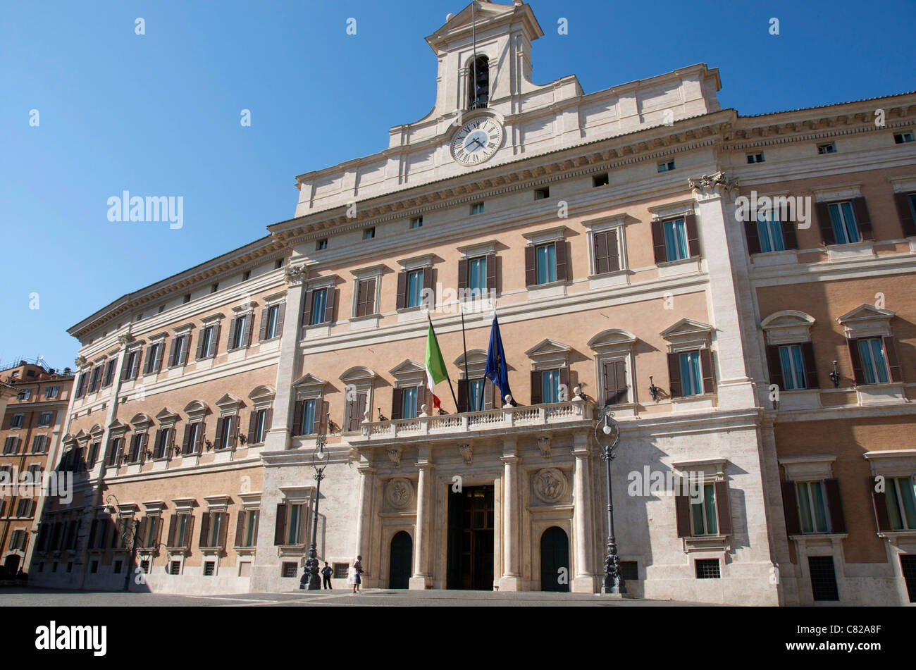 Italiano il palazzo del Parlamento, il Palazzo di Montecitorio a Roma, Italia, Europa Foto Stock