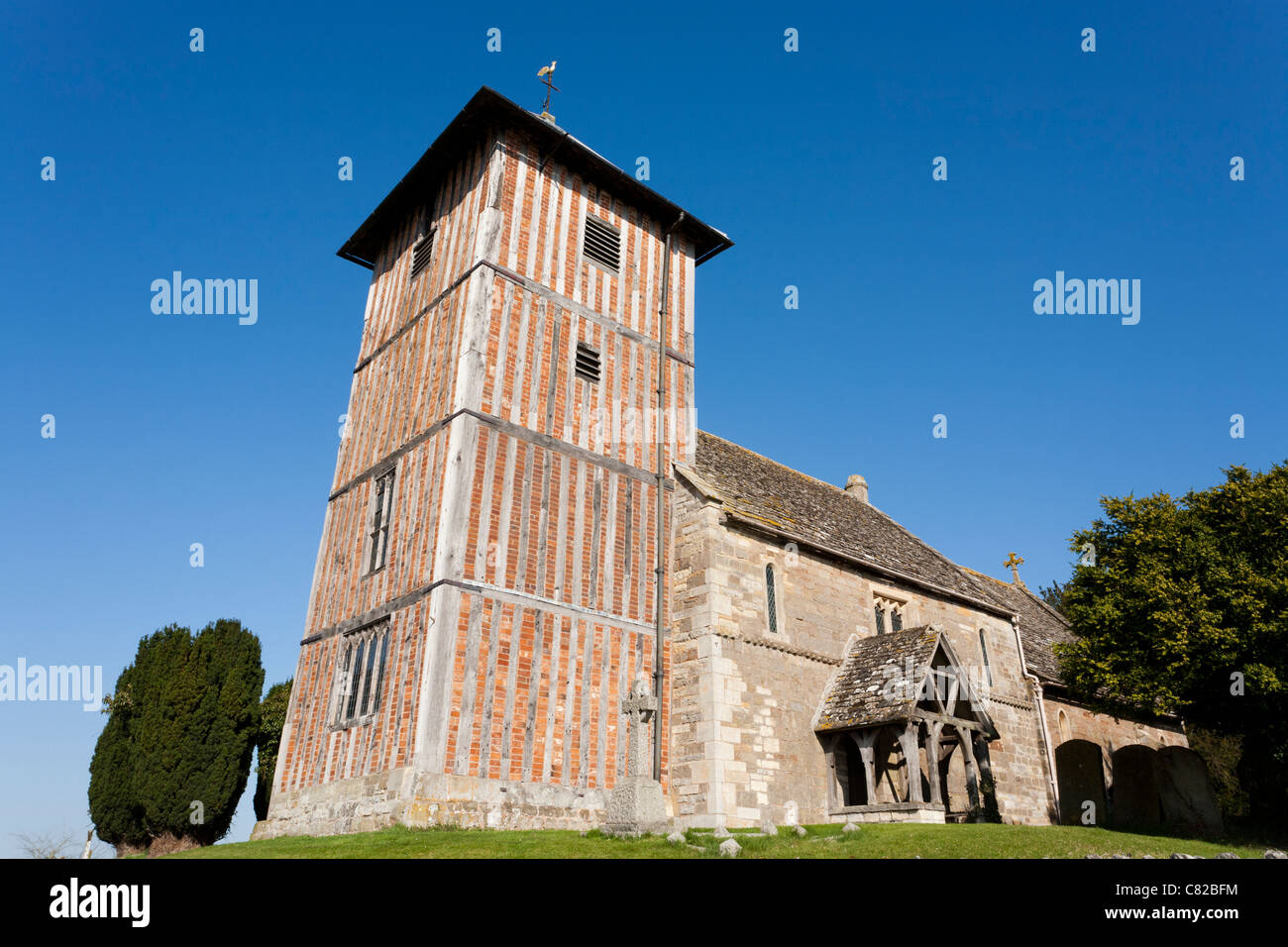 Santa Maria Vergine Chiesa a Upleadon, Gloucestershire, England, Regno Unito Foto Stock